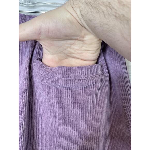 Negative Space Shorts Mens Medium Purple Ribbed Lounge Drawstring Pockets - Picture 7 of 10